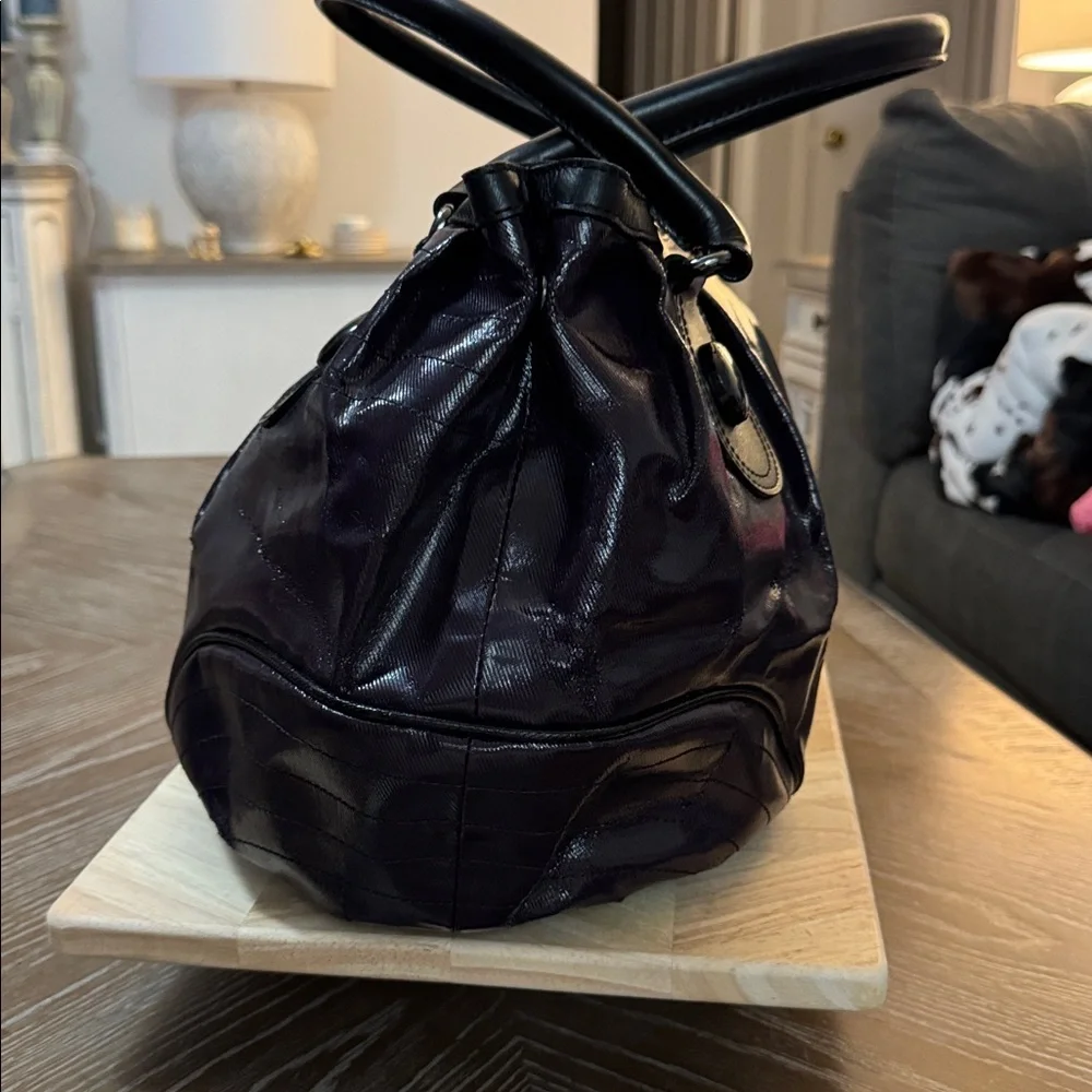 Burberry Blue Label purple coated canvas shoulder bag. - Picture 4 of 12
